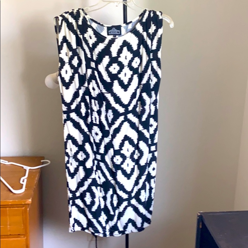 Black and white patterned size L dress